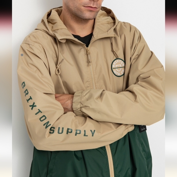 Brixton Men's Claxton Crest Full Zip,Water Resistant,Hooded,Windbreaker Jacket L - Picture 5 of 14